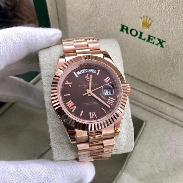Rolex President Day-Date Rose Gold Chocolate Roman Dial 228235 40mm Watch Box/Papers/Tag