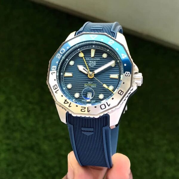 TAG Heuer Aquaracer Professional 300 GMT Blue Fiber Strap Automatic Mens Watch