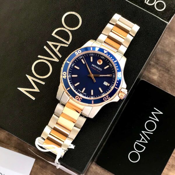 MOVADO Series 800 Two Tone Blue Dial Analog Stainless Steel Mens Watch