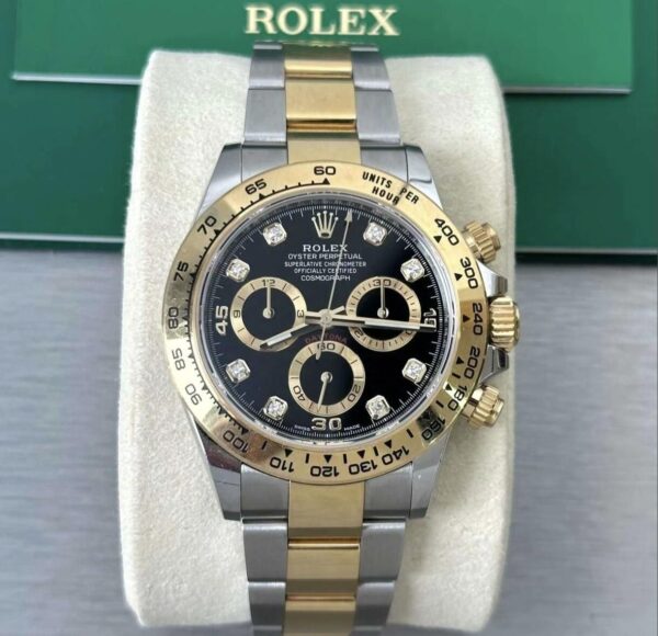 Rolex Daytona Yellow Gold & Stainless Steel Black Diamond Dial 2022 Unworn