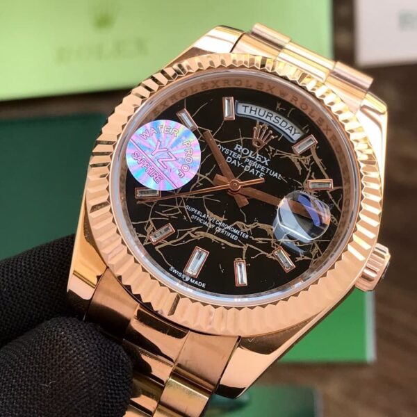 Rolex Day & Date 41 Rosegold Brown Dial Japanese Master Quality Automatic Mens Watch