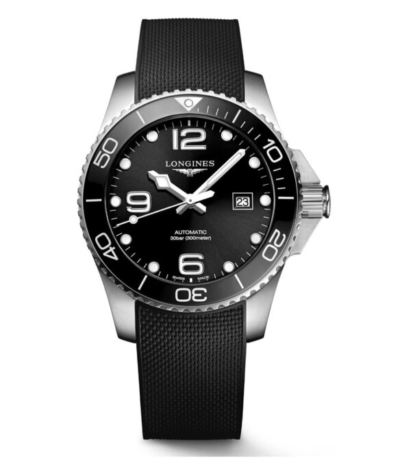 Longines Hydroconquest Silver Black Fiber Automatic Watch for Men’s