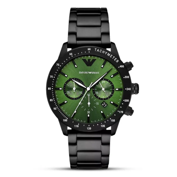 Emporio Armani Chronograph Black Stainless Steel Mens Watch 43mm MPN: AR11472