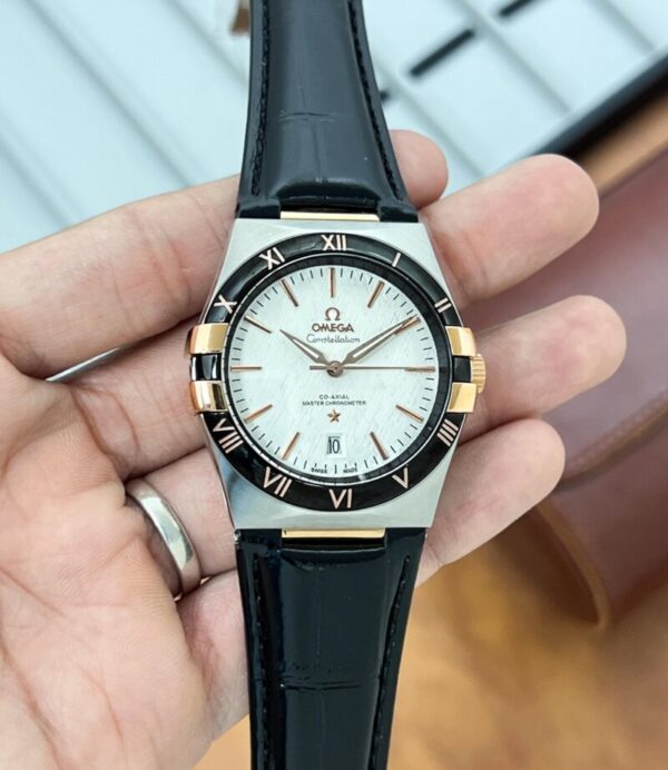 Omega Constellation 41 White Dial Croco
