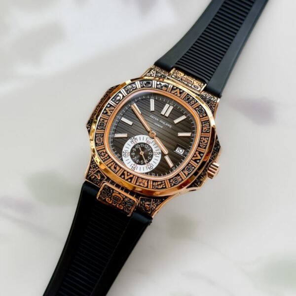 Patek Philippe Nautilus Aquanaut Engraved Black Dial