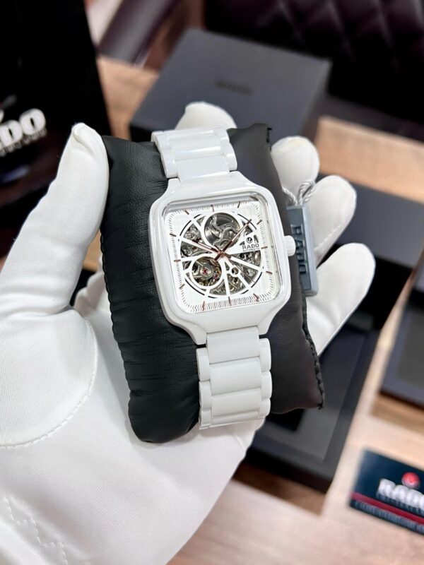 Rado True Square Automatic Open Heart Ceramic White