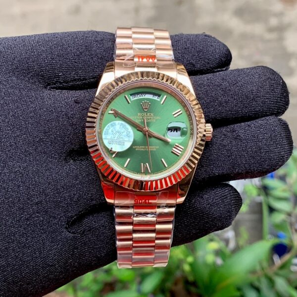 Rolex Day Date Rose Gold Green Dial