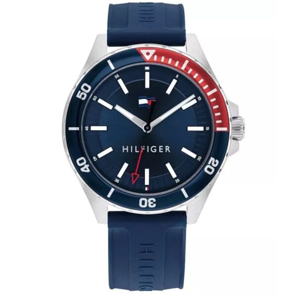 Tommy Hilfiger Logan Blue Dial Silicone Strap Watch