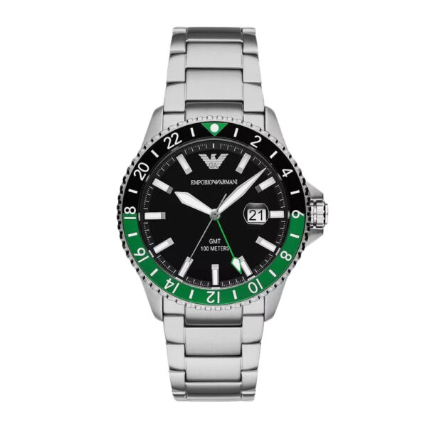 Emporio Armani Sea Explorer Diver GMT 'Batman' Men's Watch- AR11589