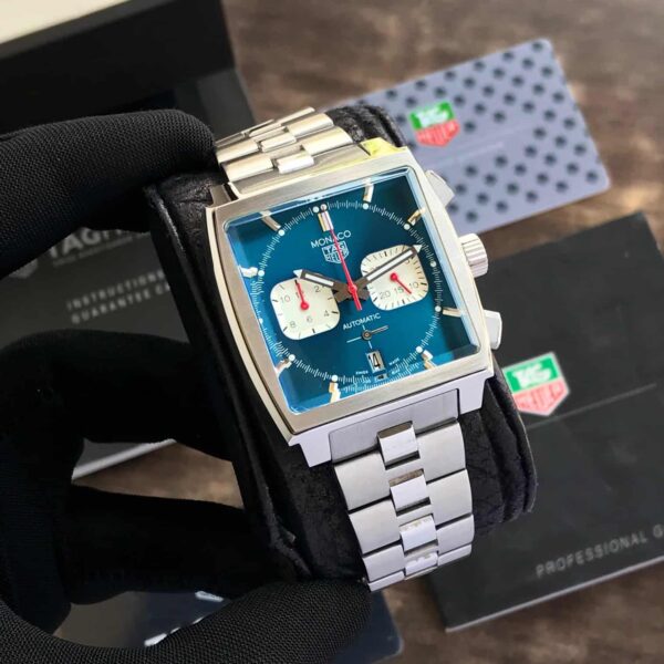 Tag Heuer Monaco Japanese Stainless Steel Blue Dial Mens Watch