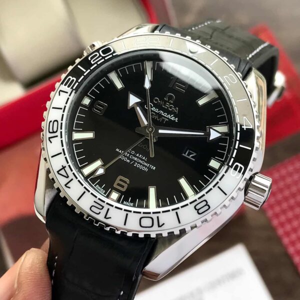 Omega Seamster Super Ocean GMT Premium Automatic Black LeatherMens Watch