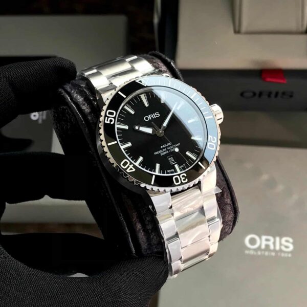 Oris Aquis Date Swiss 1:1 Automatic Silver Black Dial Men’s Watch