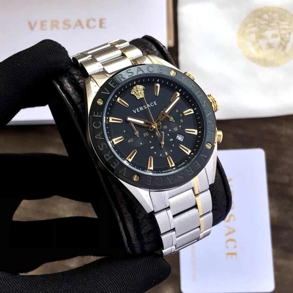 VERSACE Male Black Stainless Steel Chronograph Watch VEHB00619