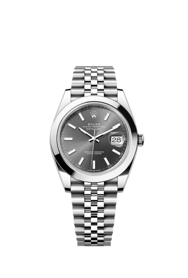 Rolex Date Just 41 Grey Dial Japanese Automatic Mens Watch