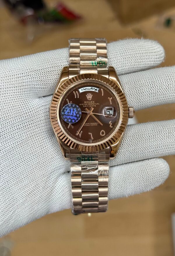 Rolex Day-Date 40 Rose Gold Arabic Dial Watch
