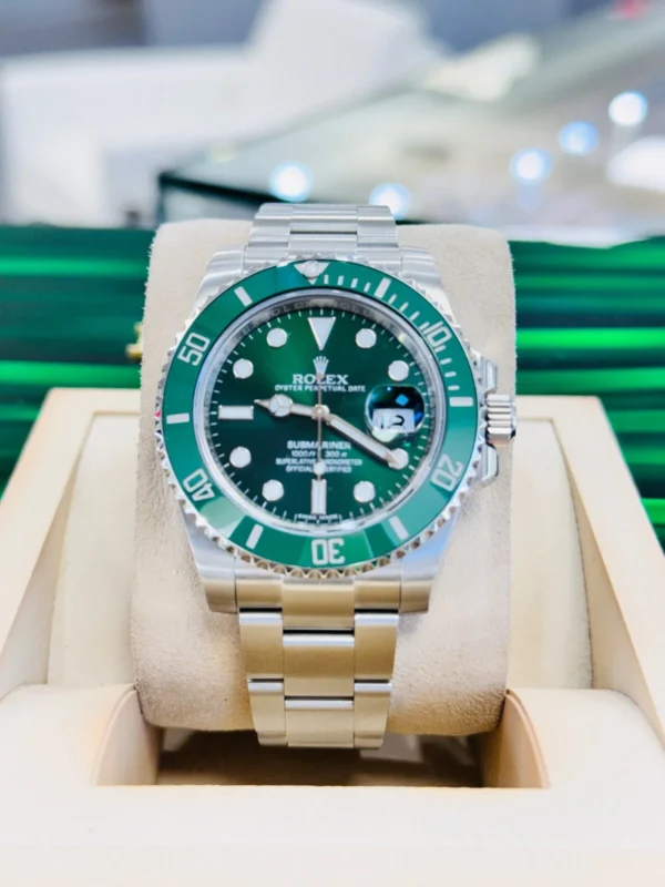 Rolex Submariner Hulk 116610LV Green SS Bezel Oyster Watch MINT