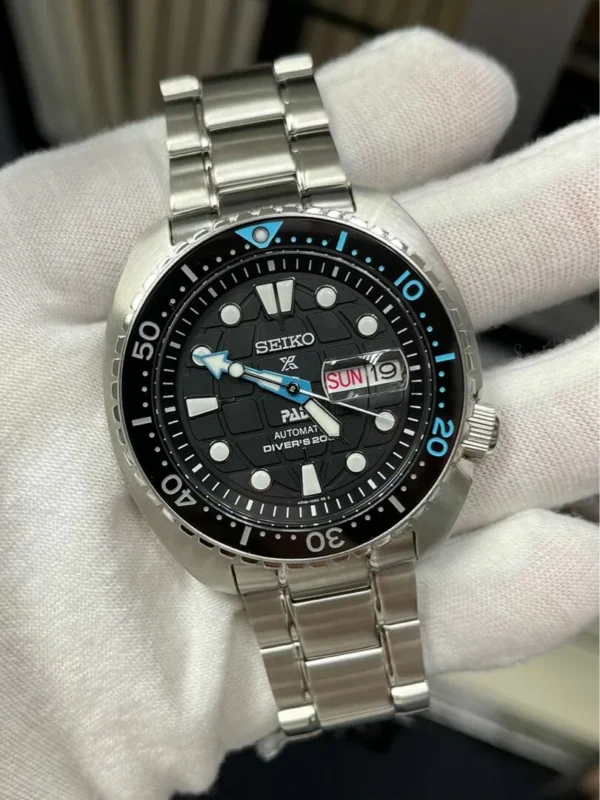 Seiko Prospex SRPG19K1 King Turtle PADI Edition Automatic Divers 200M Black Dial Stainless Steel