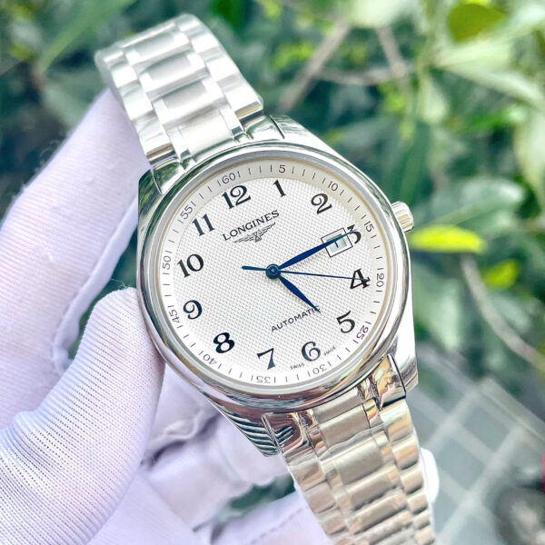 Longines Master watch white dial student style hour markers Automatic movement 38.5mm