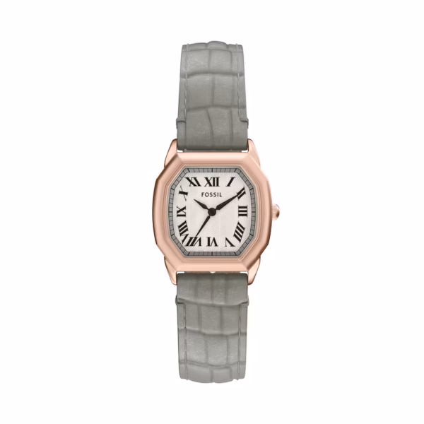Fossil Women's Harlow Three-Hand Gray Croco Leather Watch