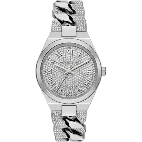 Original Michael Kors Watch For Women Lennox MK7488 With Silver dial , Featured with Crystals Metal belt with Silver color