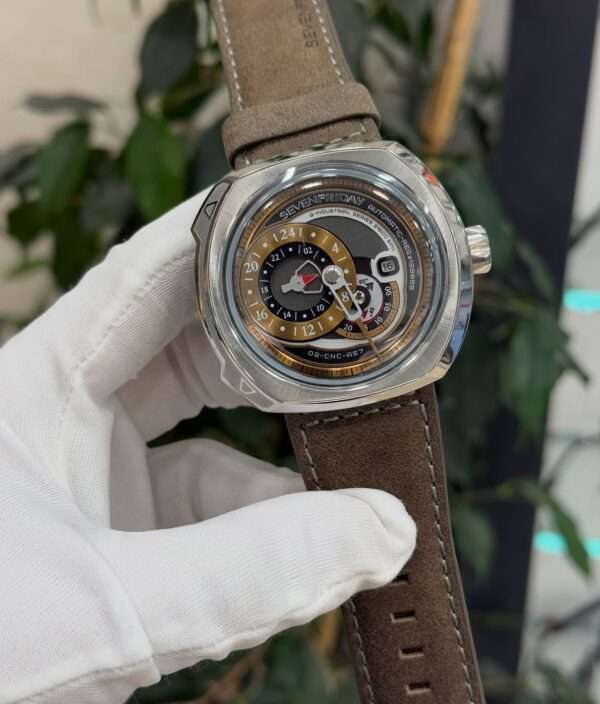 SEVENFRIDAY Q-Series Style – Gold & Black Industrial Dial