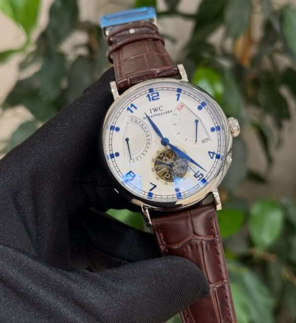 IWC Portugieser Perpetual Calendar Tourbillon Style – White Dial & Blue Accents