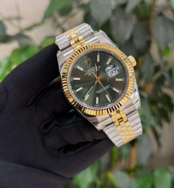 Rolex Datejust 41 Style – Green Dial & Two-Tone Jubilee Bracelet