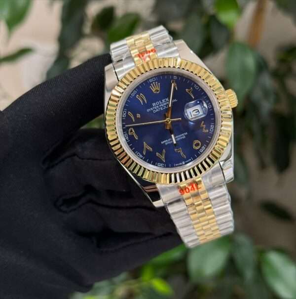 Rolex Datejust 41 Style – Blue Arabic Dial & Two-Tone Bracelet