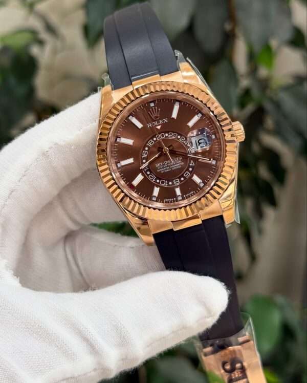 Rolex Sky-Dweller Style 336235 – Chocolate Dial & Black Oysterflex