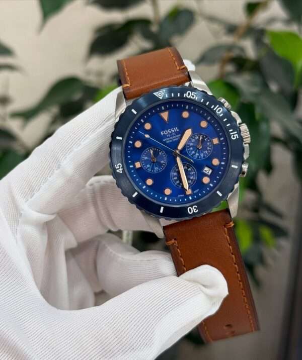 Fossil FB-01 Chronograph FS5914 – Blue Dial & Brown Leather