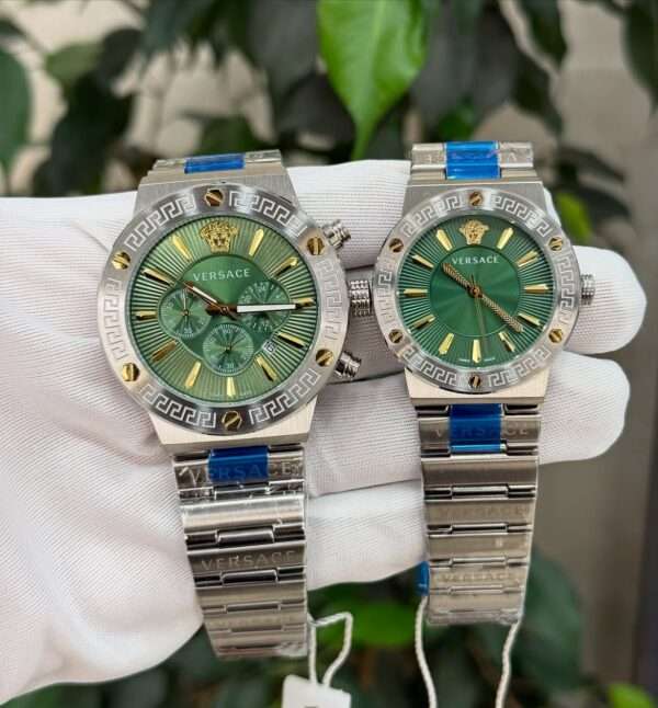 Versace Greca Chronograph Style – Green Dial & Two-Tone Bracelet