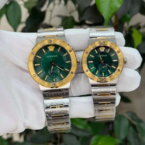 Versace Greca Chronograph Style – Green Dial & Two-Tone Bracelet