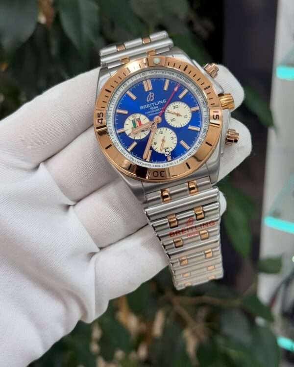 Breitling Chronomat Evolution Style – Blue Dial & Two-Tone Bracelet