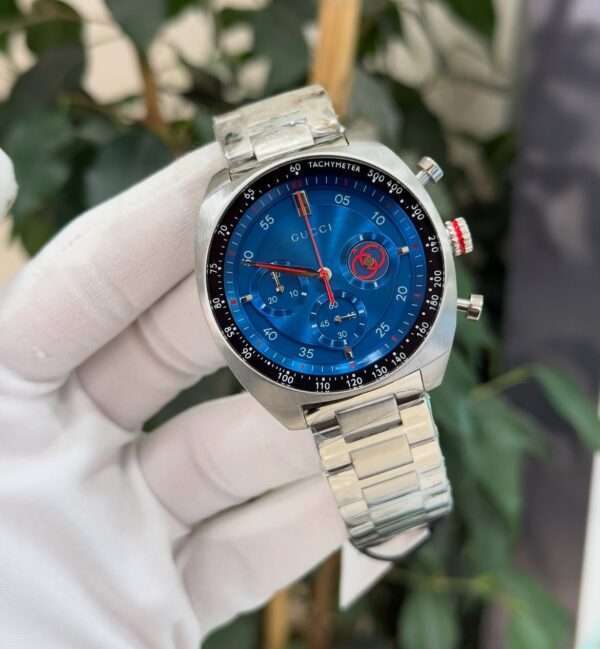 Gucci Chronograph Style – Blue Dial & Stainless Steel Bracelet