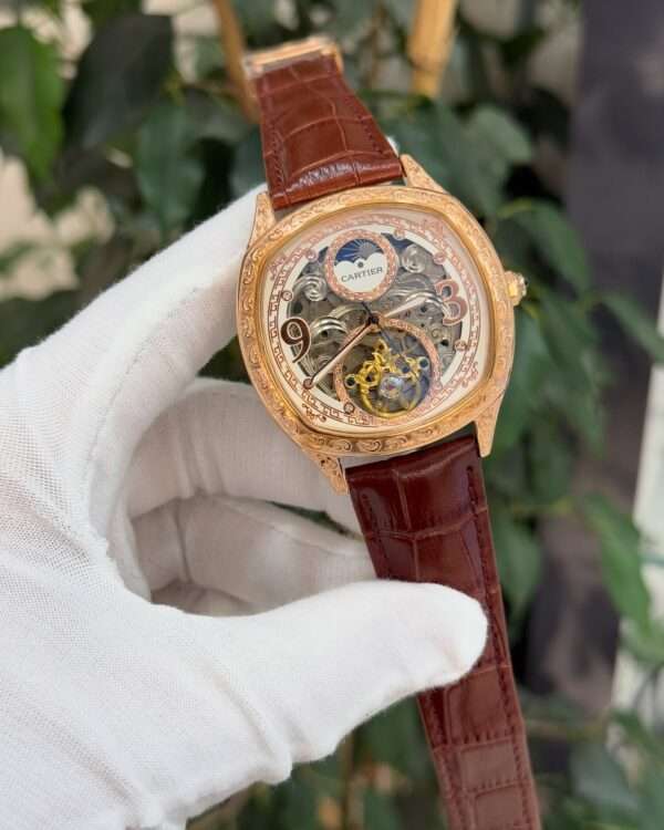 Cartier Rotonde Tourbillon Style – Skeleton Dial & Rose Gold