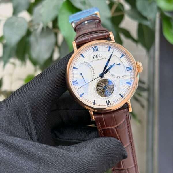 IWC Portugieser Perpetual Calendar Tourbillon Style – White Dial & Rose Gold