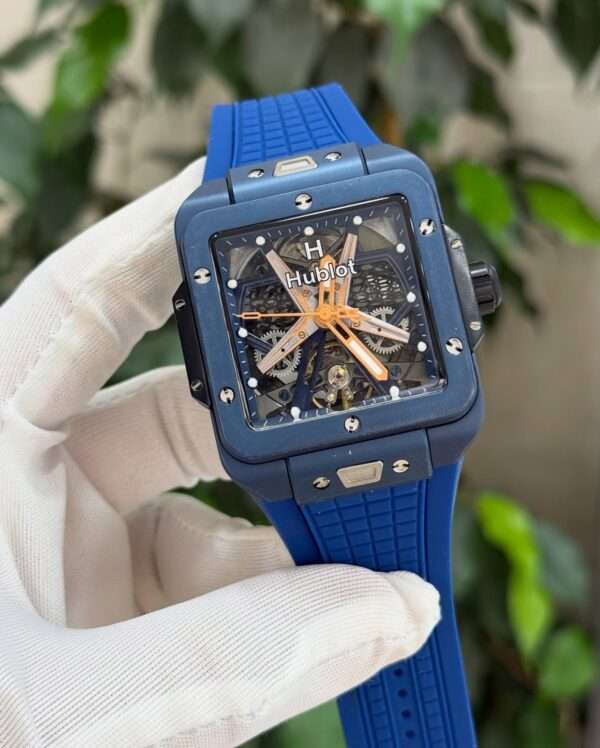 Hublot Square Bang Unico Blue Ceramic Style – Skeleton Dial