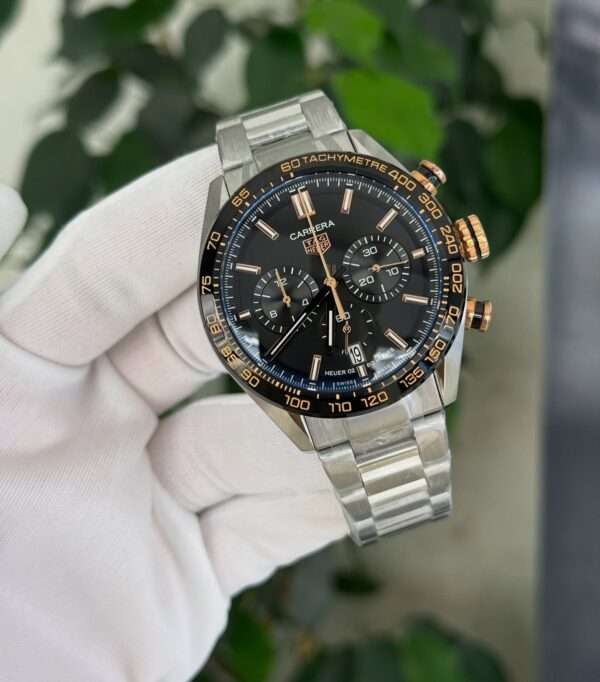 TAG Heuer Carrera Chronograph Style – Black Dial & Steel Bracelet