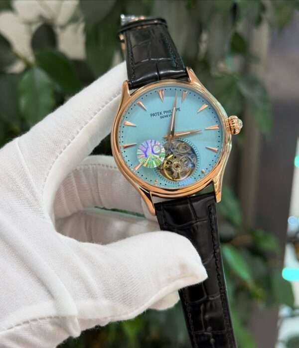 Patek Philippe Tourbillon Style – Ice Blue Dial & Rose Gold