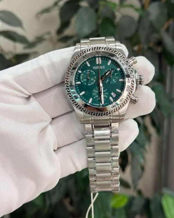 Versace Greca Chronograph Style – Green Dial & Stainless Steel