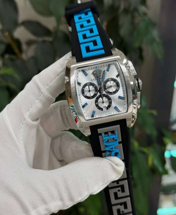 Versace Greca Extreme Chrono Style – White Dial & Blue Greca Strap