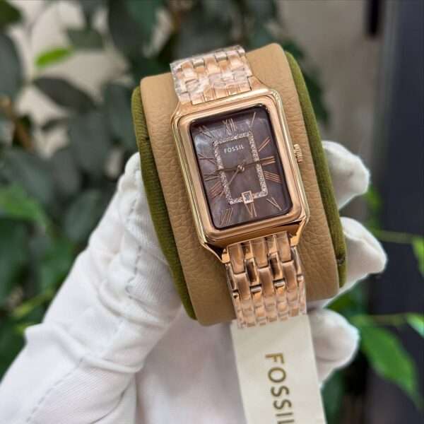 Fossil Raquel ES5323 – Brown Mother-of-Pearl Dial & Rose Gold-Tone Bracelet