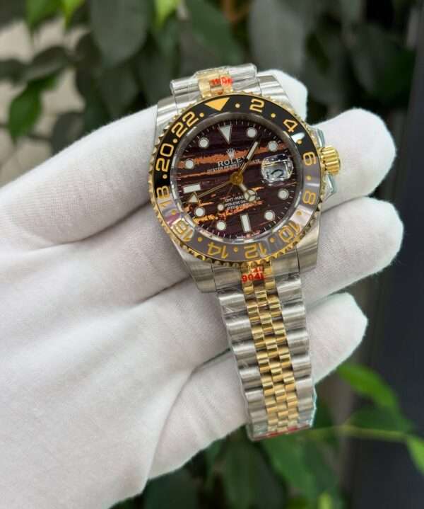 Rolex GMT-Master II Style – Tiger Eye Dial & Two-Tone Jubilee