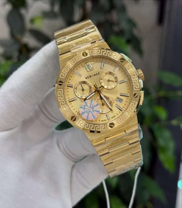 Versace Greca Extreme Chronograph Style – Gold Dial & Full Gold Bracelet