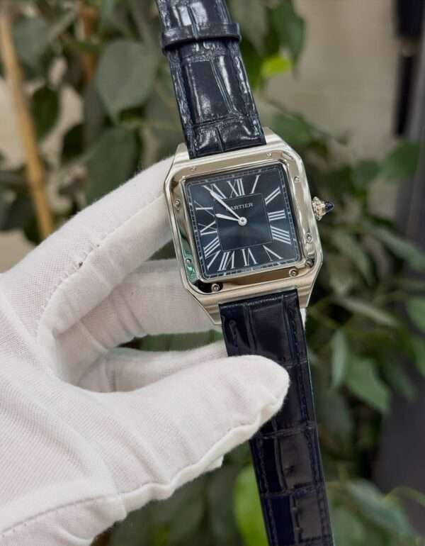 Cartier Santos Style – Black Dial & Stainless Steel Case