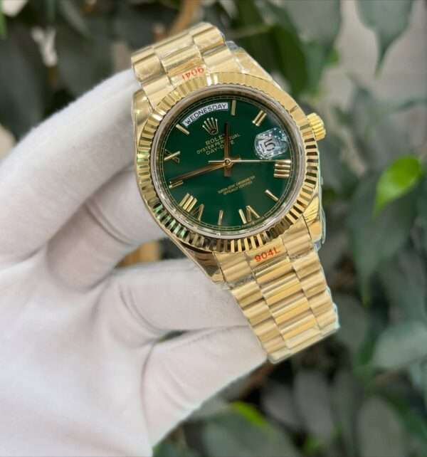 Rolex Day-Date 40 Style – Green Dial & Full Gold-Tone Bracelet