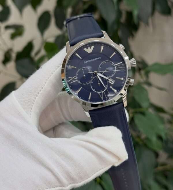 Emporio Armani Classic Chronograph AR2473 – Blue Dial & Blue Leather Strap