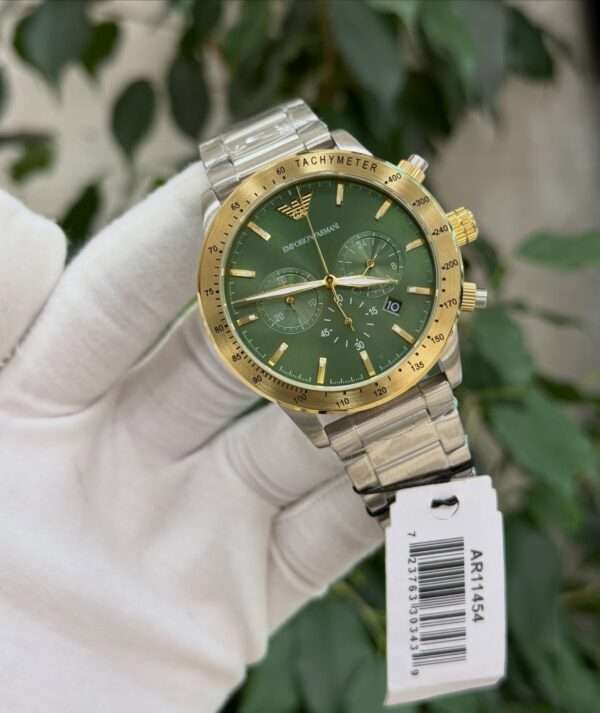 Emporio Armani Mario Chronograph AR11454 – Green Dial & Two-Tone Bracelet
