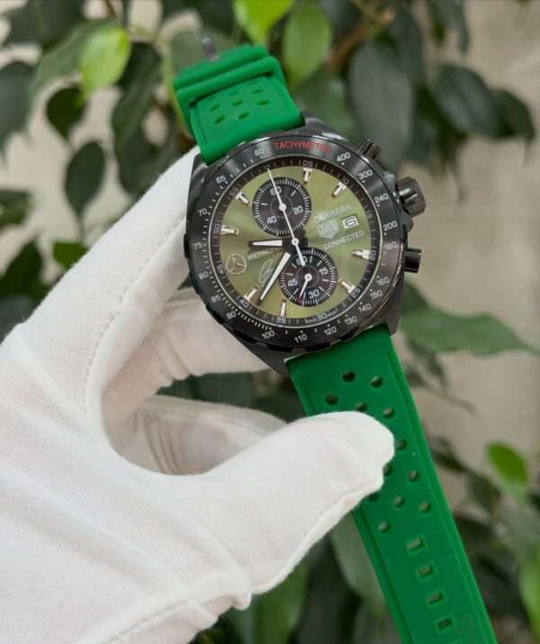 TAG Heuer Carrera Connected Petronas AMG Style – Green Dial & Green Rubber Strap