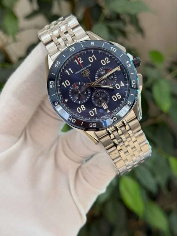 Porsche Design Flat Six Chronograph Style – Blue Dial & Steel Bracelet